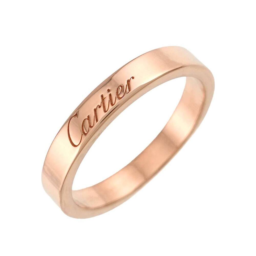 Cartier C de Ring #51, 3mm wide, 18K PG (Pink Gold 750), engraved.
